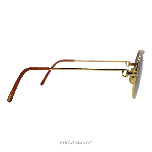 🔴 Cartier Tank Louis Vintage Sunglasses - Gold Brown 62 GM - Picture 6 of 12